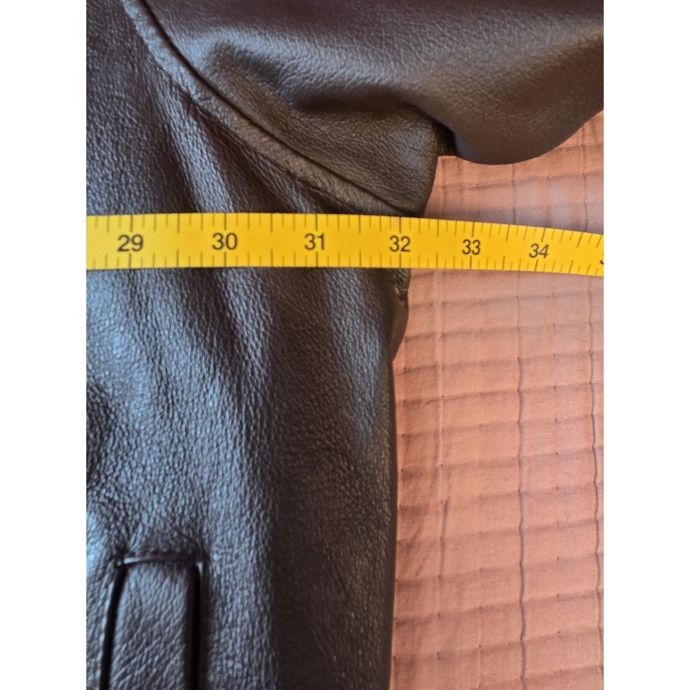Air Force Men's Brown Leather Bomber Jacket Lined Zip Front Size 4XL - Picture 8 of 15